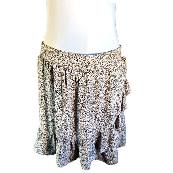 Altard State Dresses & Skirts - Altard State Skirt Womens Large Animal Print Ruffle Flirty